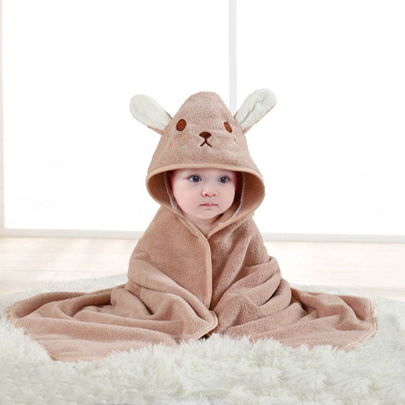 Baby Hooded Towel – Cartoon Animal Face Newborn Bath Wrap