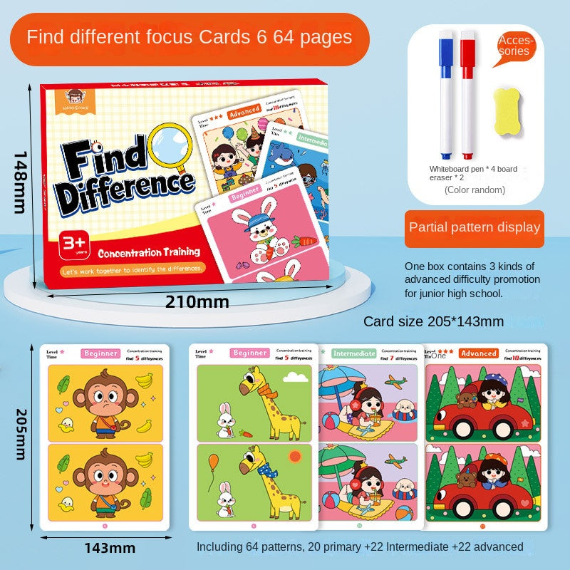 Spot the Difference Card Game – Focus Training Educational Toy for Kids