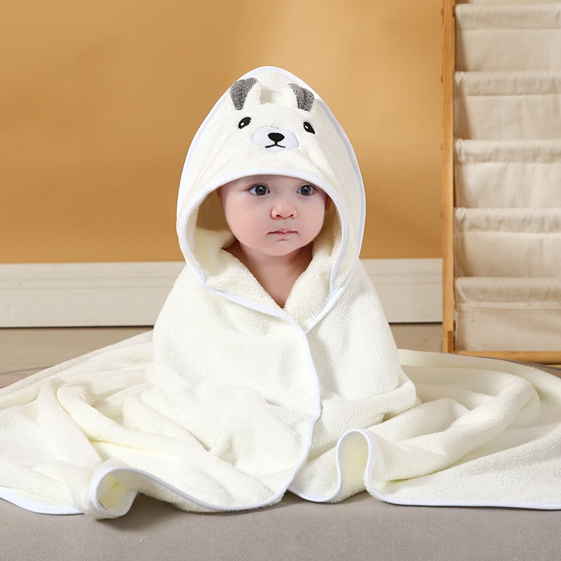 Baby Hooded Towel – Cartoon Animal Face Newborn Bath Wrap