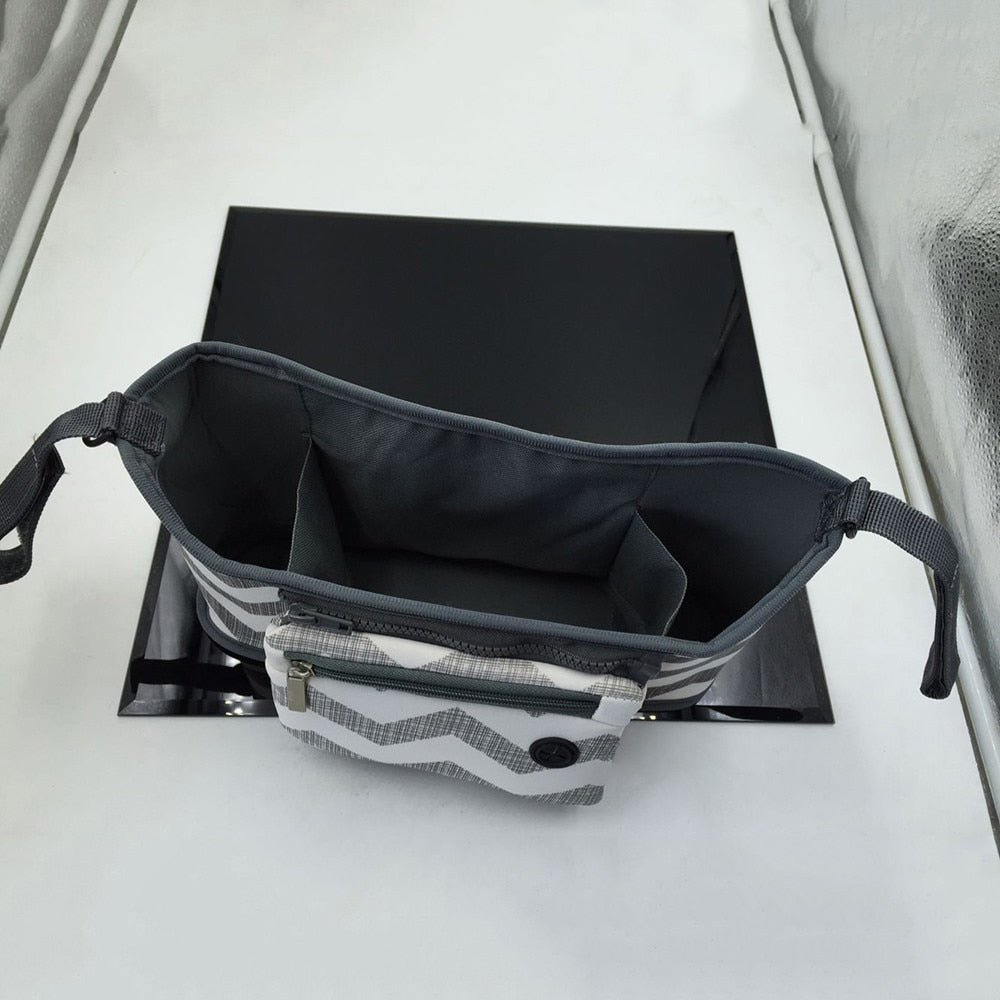 Stroller Organizer Bag – Baby Changing Pram Storage with Bottle & Cup Holder