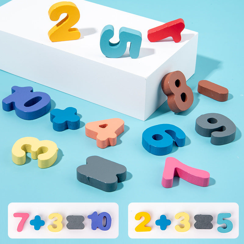 Wooden Montessori Educational Toys – Shape, Color & Number Learning Board