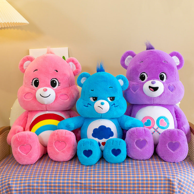 Rainbow Bear Plush Toy – Three-Color Bear Pillow Cute Plush Doll