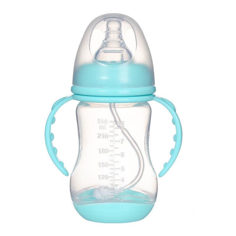 Anti-Colic Baby Bottle – Wide Neck with Handle & Straw