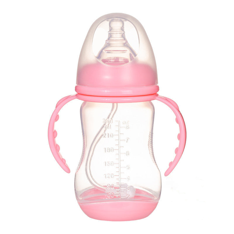 Anti-Colic Baby Bottle – Wide Neck with Handle & Straw