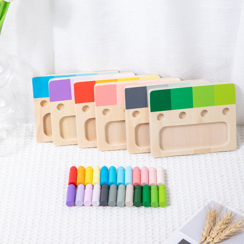 Wooden Sensory Board – Colorful Insert Puzzle for Kids’ Hands-On Learning