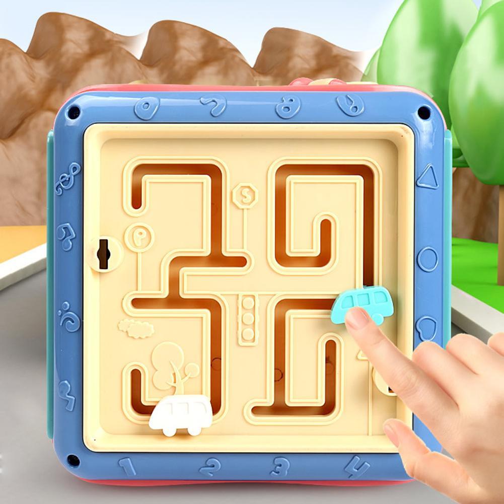 Baby Six-Sided Educational Toy – Shape Sorter, Beads & Math Activity Cube