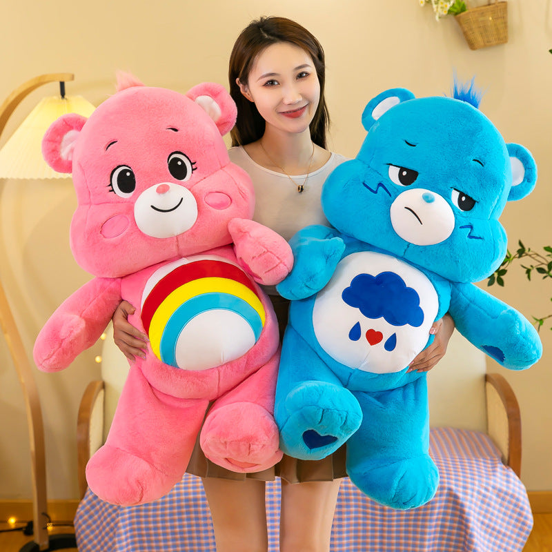 Rainbow Bear Plush Toy – Three-Color Bear Pillow Cute Plush Doll