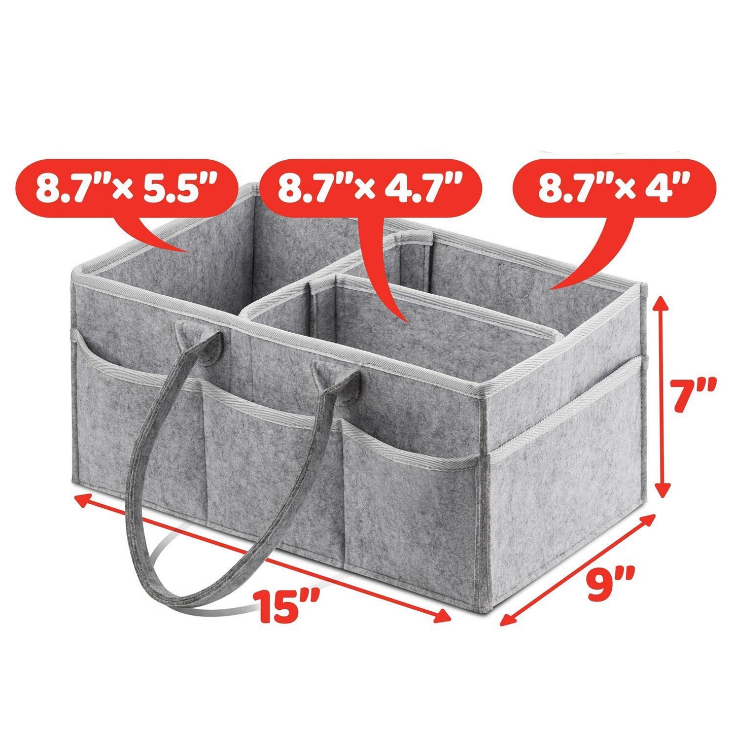 Baby Diaper Caddy Organizer – Portable Nursery Storage Bin for Changing Table & Car