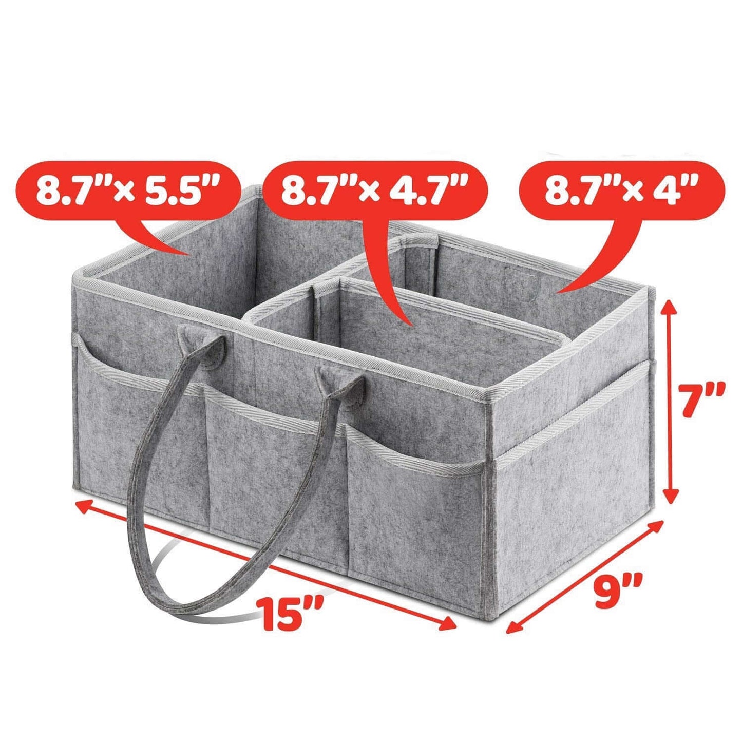 Baby Diaper Caddy Organizer – Portable Nursery Storage Bin for Changing Table & Car