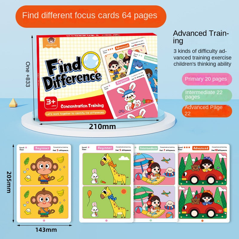 Spot the Difference Card Game – Focus Training Educational Toy for Kids