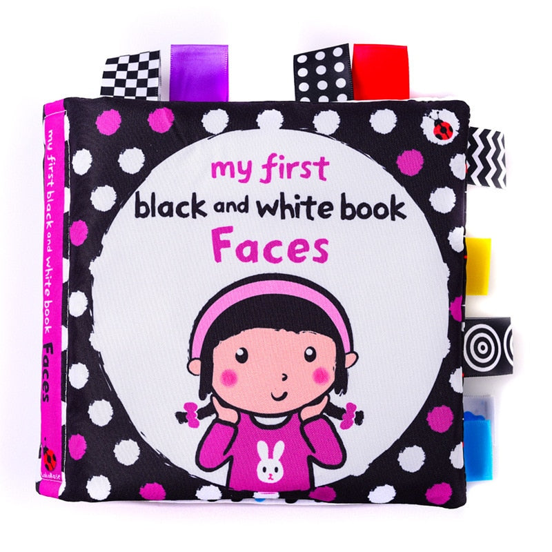 Baby Cloth Book – Black & White Infant Early Learning Quiet Book