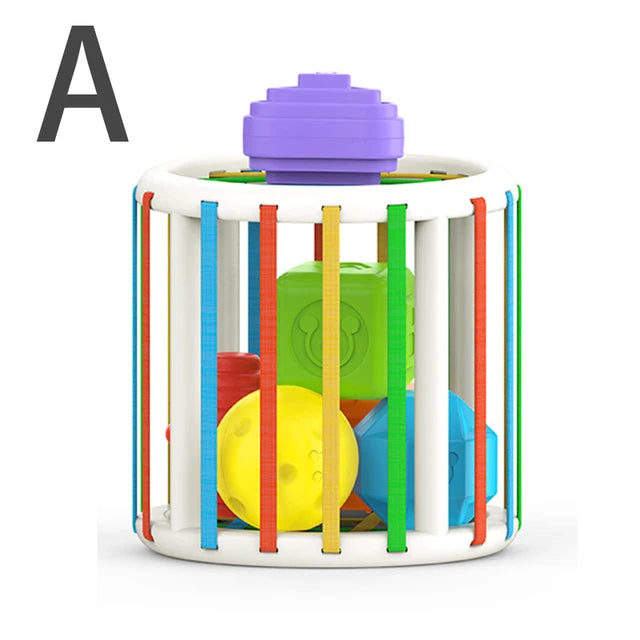Baby Shape Sorting Toy – Montessori Geometric Blocks Cube for Early Learning