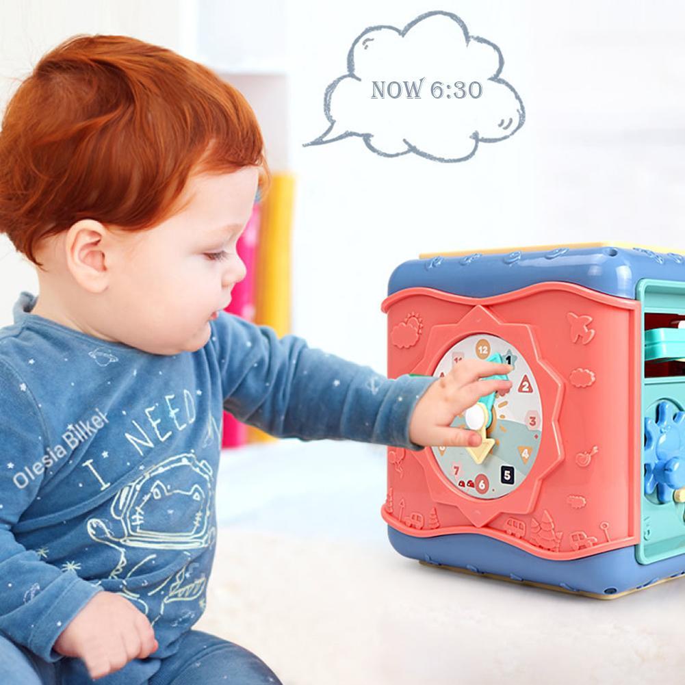 Baby Six-Sided Educational Toy – Shape Sorter, Beads & Math Activity Cube