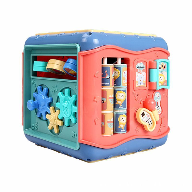 Baby Six-Sided Educational Toy – Shape Sorter, Beads & Math Activity Cube