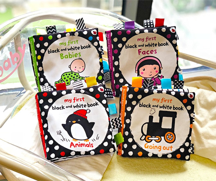 Baby Cloth Book – Black & White Infant Early Learning Quiet Book