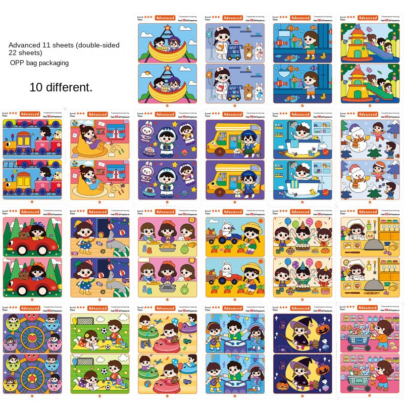 Spot the Difference Card Game – Focus Training Educational Toy for Kids