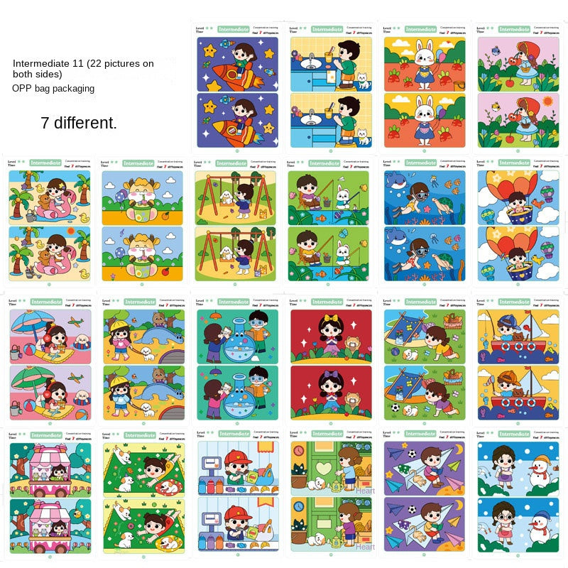 Spot the Difference Card Game – Focus Training Educational Toy for Kids
