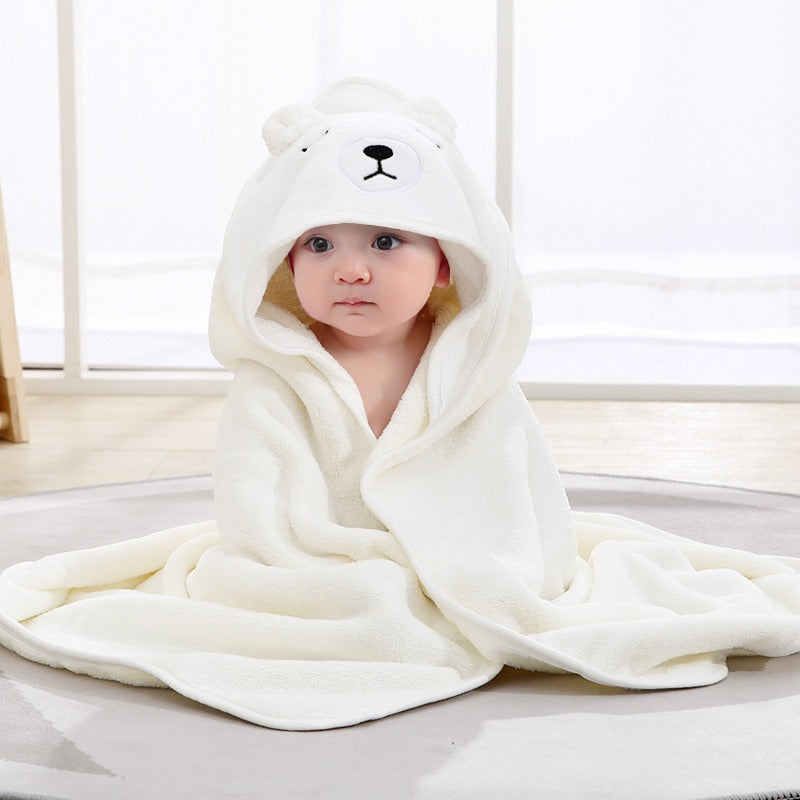 Baby Hooded Towel – Cartoon Animal Face Newborn Bath Wrap