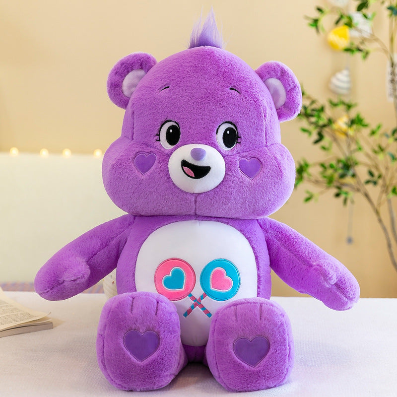Rainbow Bear Plush Toy – Three-Color Bear Pillow Cute Plush Doll