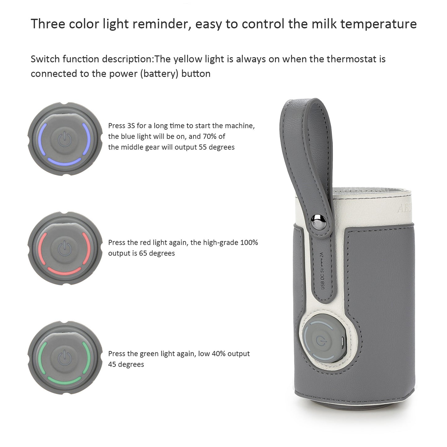 Portable Baby Bottle Warmer – Adjustable Heating Milk Bag for Travel & Car Use