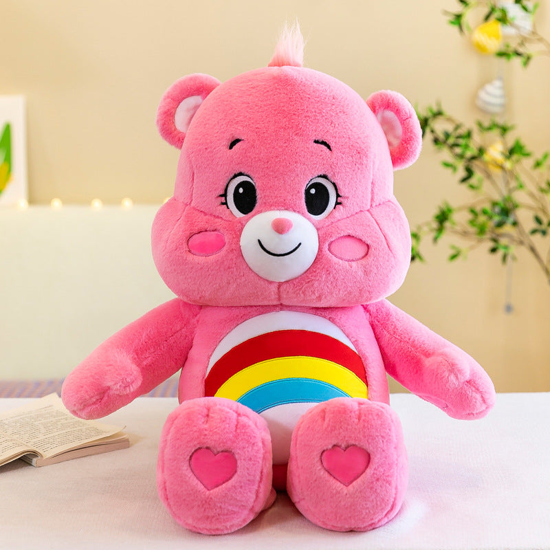 Rainbow Bear Plush Toy – Three-Color Bear Pillow Cute Plush Doll