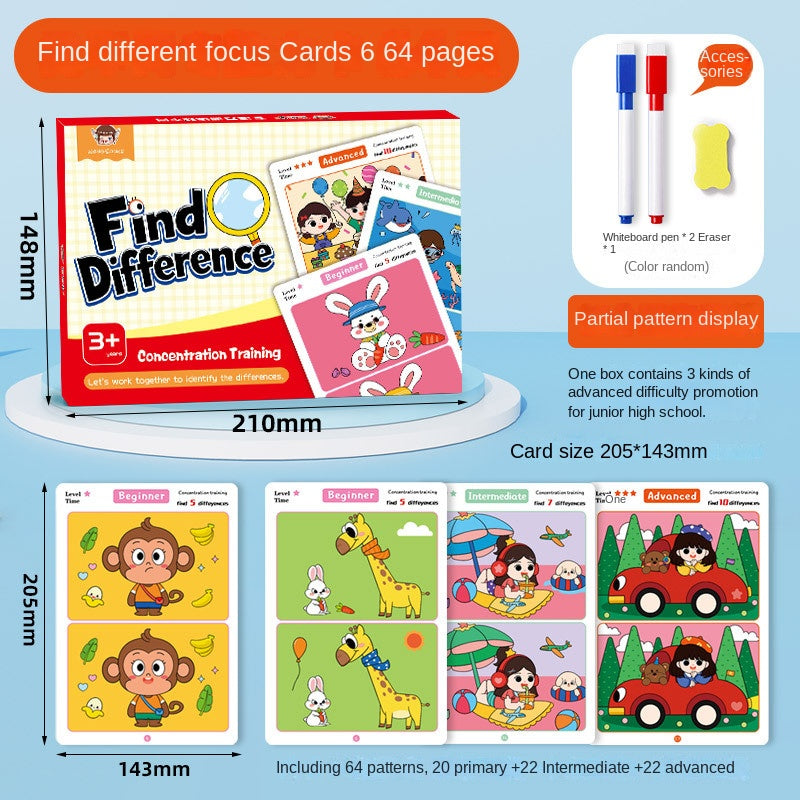 Spot the Difference Card Game – Focus Training Educational Toy for Kids