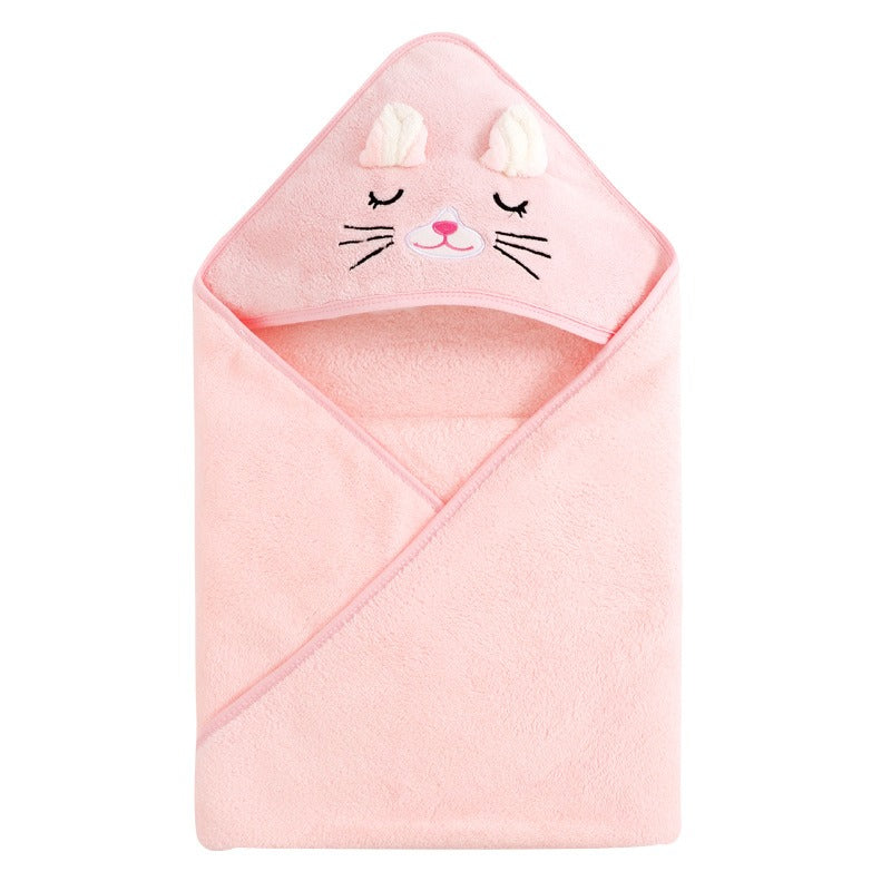 Baby Hooded Towel – Cartoon Animal Face Newborn Bath Wrap