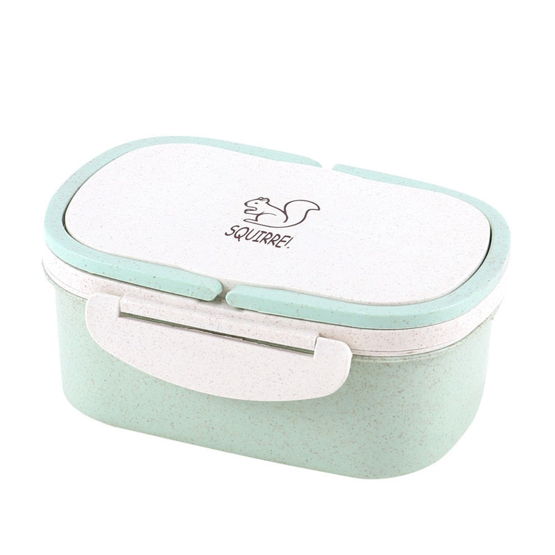 Wheat Straw Lunch Box – Portable 2-Layer Bento Food Storage Container