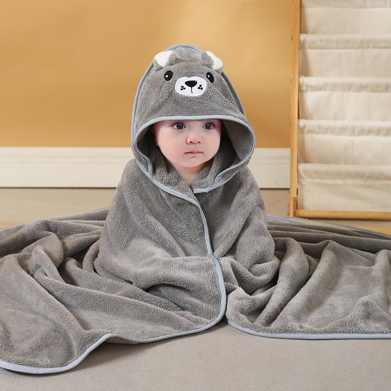 Baby Hooded Towel – Cartoon Animal Face Newborn Bath Wrap
