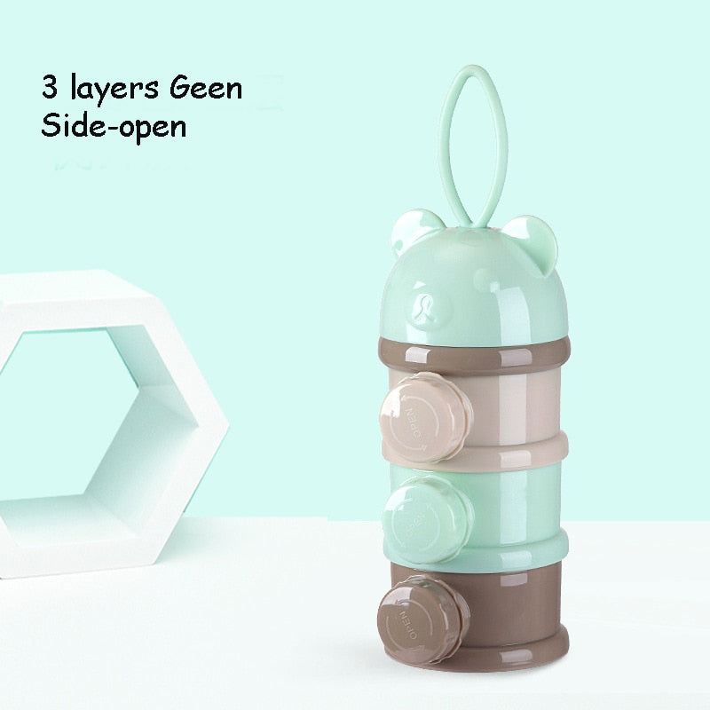 Baby Food Storage Box – 3/4 Layer Bear Style Milk Powder & Snack Container