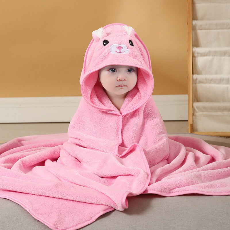 Baby Hooded Towel – Cartoon Animal Face Newborn Bath Wrap