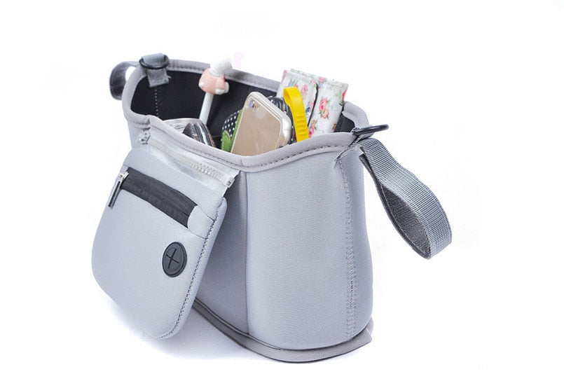Stroller Organizer Bag – Baby Changing Pram Storage with Bottle & Cup Holder