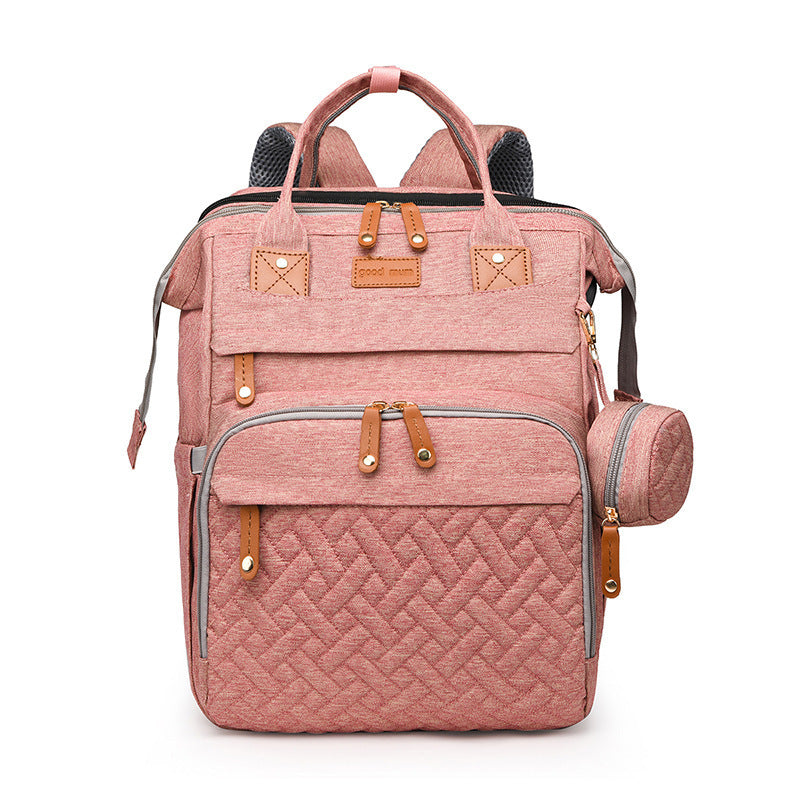 Mommy Backpack with Crib – Large capacity diaper bag with stylish design and multiple compartments.