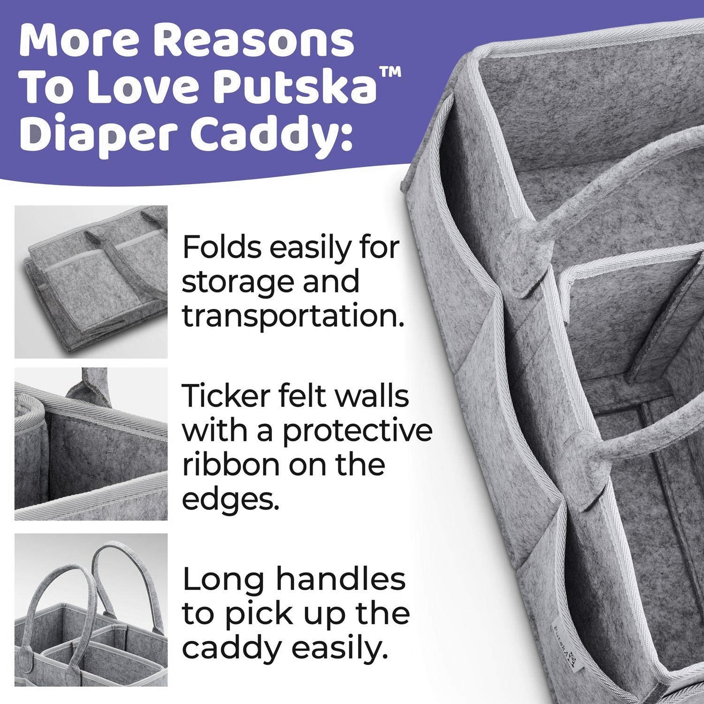 Baby Diaper Caddy Organizer – Portable Nursery Storage Bin for Changing Table & Car