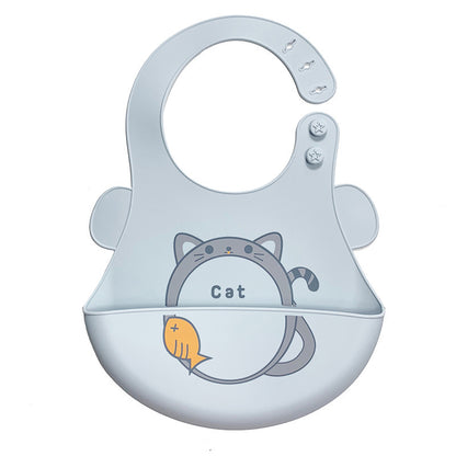 Baby Silicone Bib – Waterproof Feeding Bib with Pocket