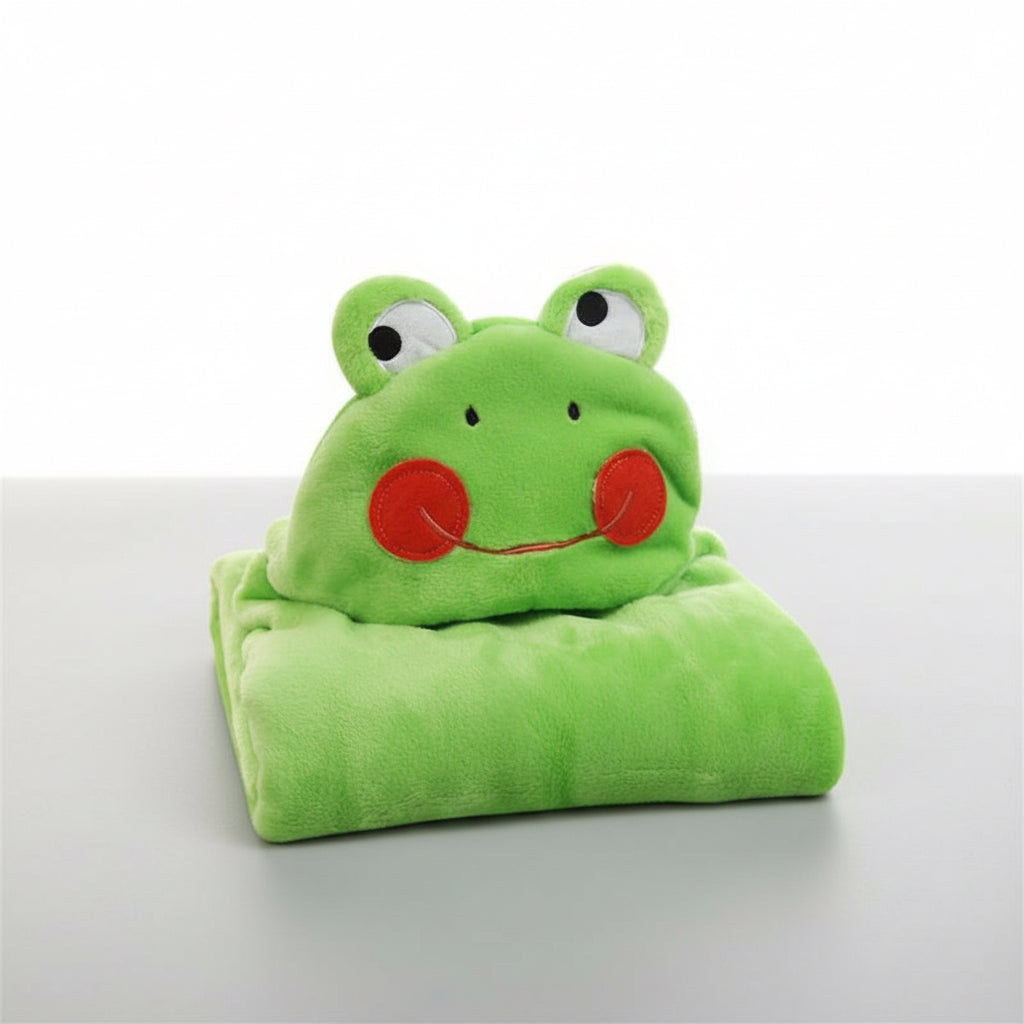 Baby Hooded Bathrobe – Soft Cartoon Animal Infant Towel Robe