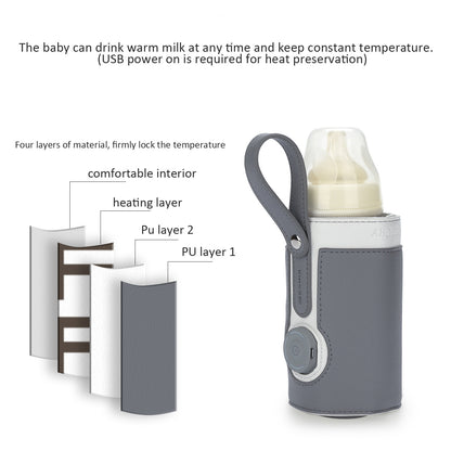 Portable Baby Bottle Warmer – Adjustable Heating Milk Bag for Travel & Car Use