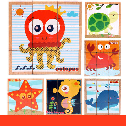 Wooden Jigsaw Puzzle – 3D Cube Educational Toy for Kids