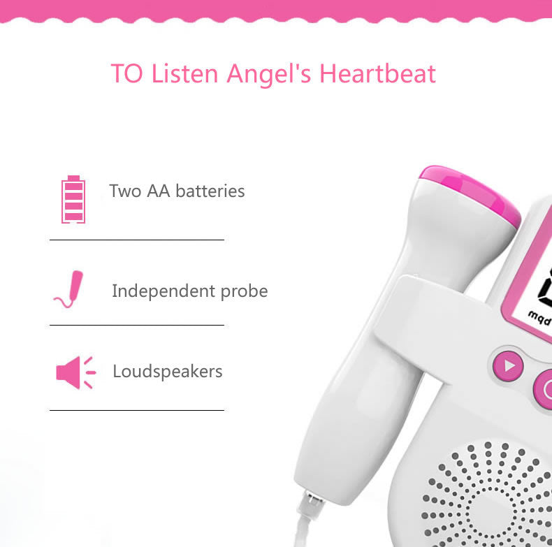 Fetal Heart Monitor – Handheld Home Doppler Device for Baby Heartbeat & Movement