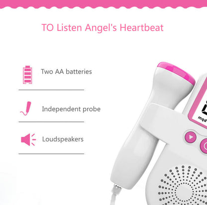 Fetal Heart Monitor – Handheld Home Doppler Device for Baby Heartbeat & Movement