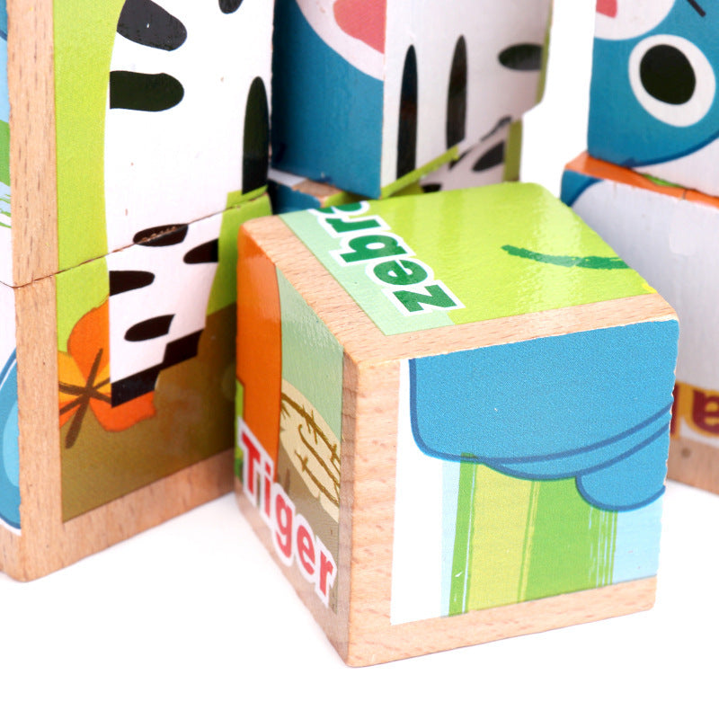 Wooden Jigsaw Puzzle – 3D Cube Educational Toy for Kids