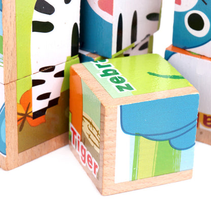 Wooden Jigsaw Puzzle – 3D Cube Educational Toy for Kids
