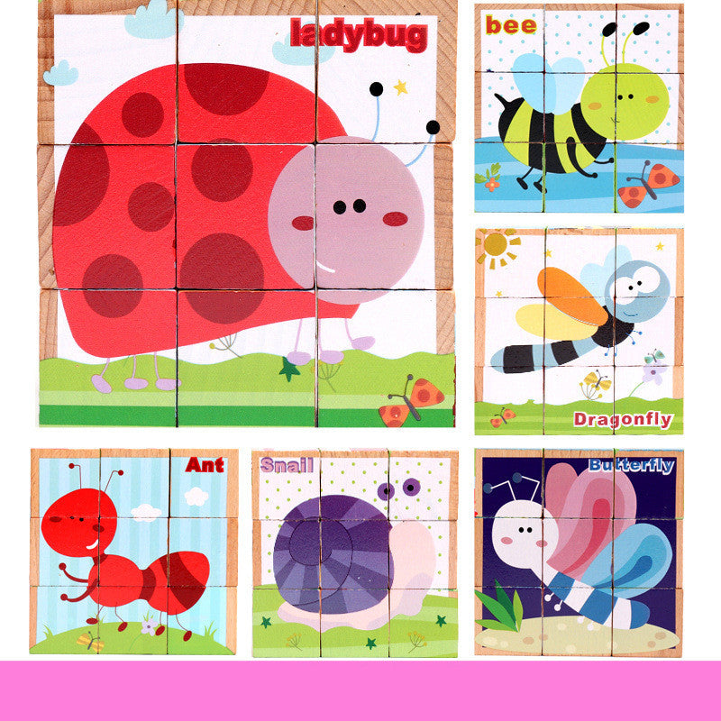 Wooden Jigsaw Puzzle – 3D Cube Educational Toy for Kids