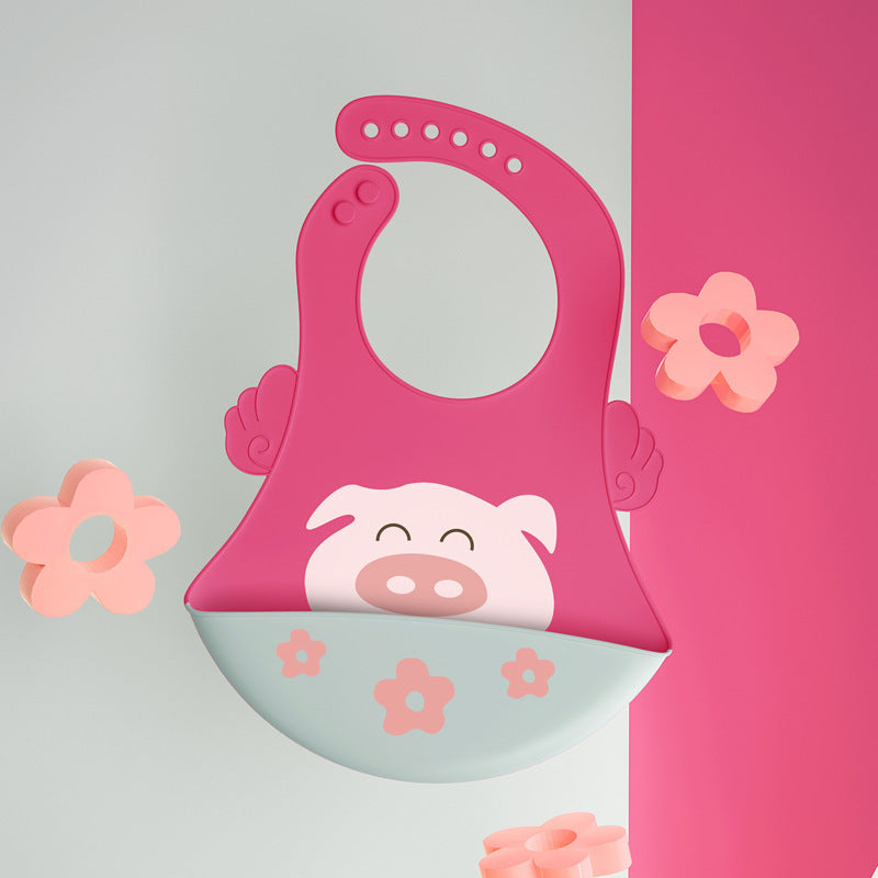 Baby Silicone Bib – Waterproof Feeding Bib with Pocket