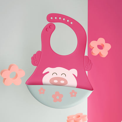 Baby Silicone Bib – Waterproof Feeding Bib with Pocket