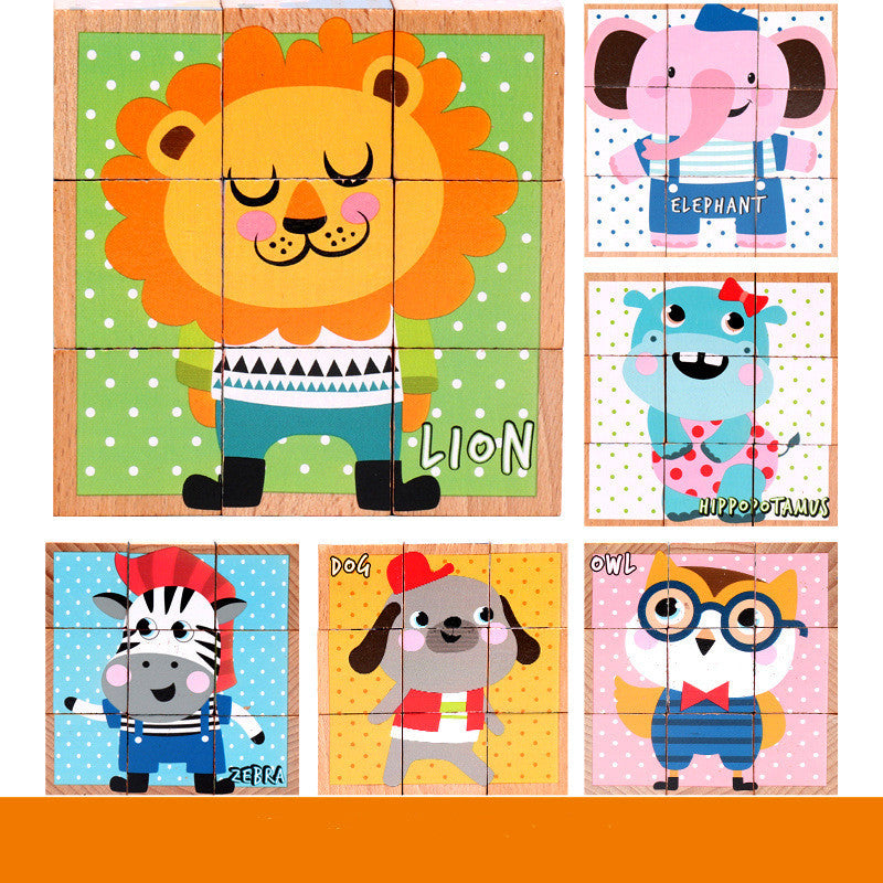 Wooden Jigsaw Puzzle – 3D Cube Educational Toy for Kids