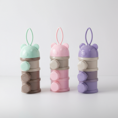Baby Food Storage Box – 3/4 Layer Bear Style Milk Powder & Snack Container
