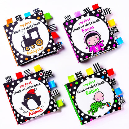 Baby Cloth Book – Black & White Infant Early Learning Quiet Book
