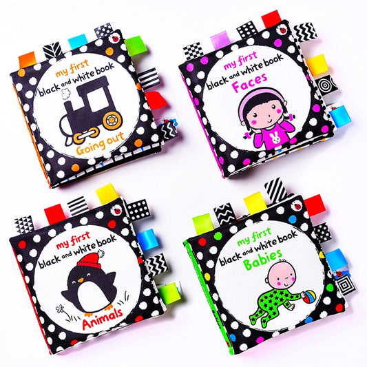 Baby Cloth Book – Black & White Infant Early Learning Quiet Book