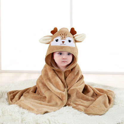 Baby Hooded Towel – Cartoon Animal Face Newborn Bath Wrap